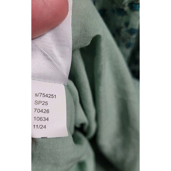 LOFT NWT Plus Size XXL Green Floral Pleated Flounce Mini Dress Spring 2025 - Picture 7 of 8